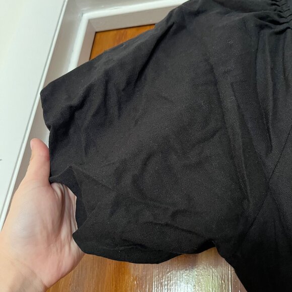 Lulus Commemoration Black Puff Sleeve Cutout Midi Dress Womens Size Medium - Picture 9 of 9